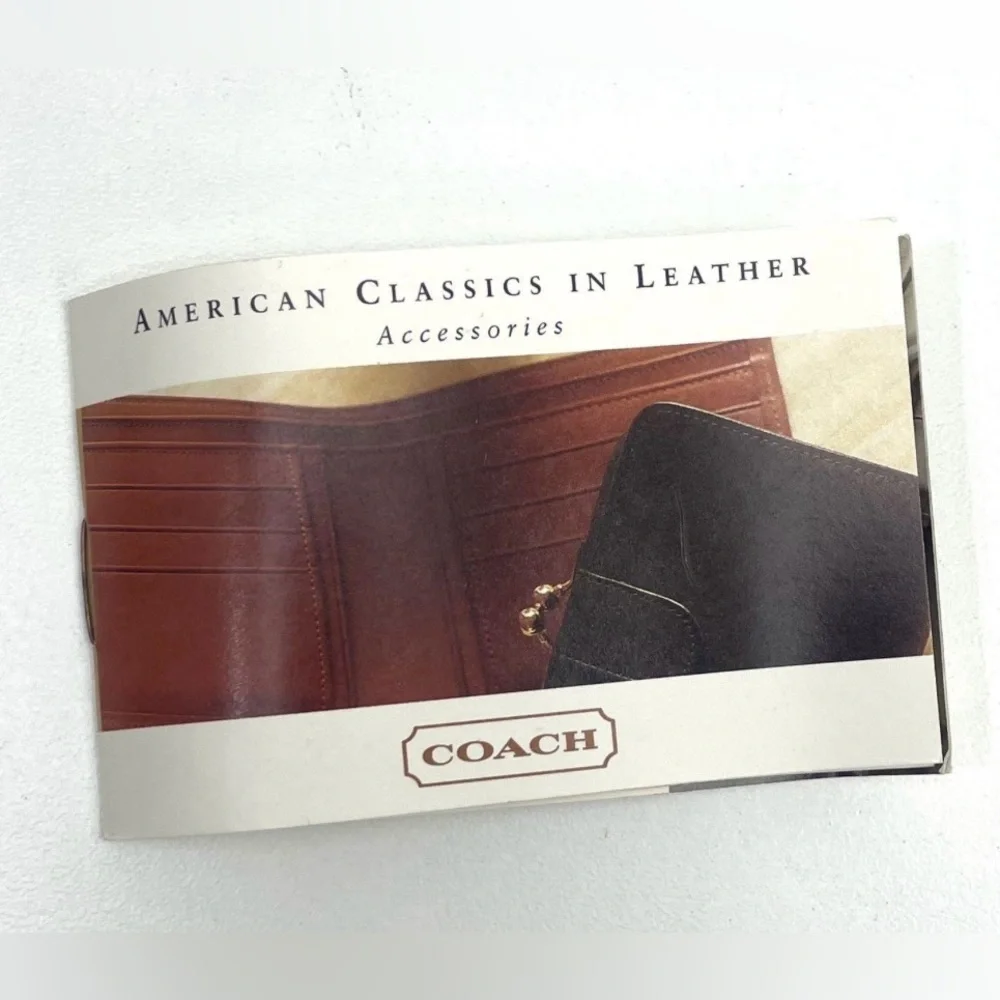 Vintage Coach Legacy Leather Cell Phone Case Black 1995 Box & Pamphlet